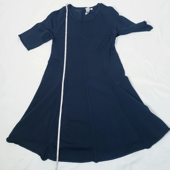 A.L.C Shelby Seamed Raglan Fit and Flare Dress Navy - Picture 9 of 14